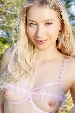 Cherry Blossom Tossing Her Peekaboo Bra Aside To Let The Sun Kiss Her Perky Breasts