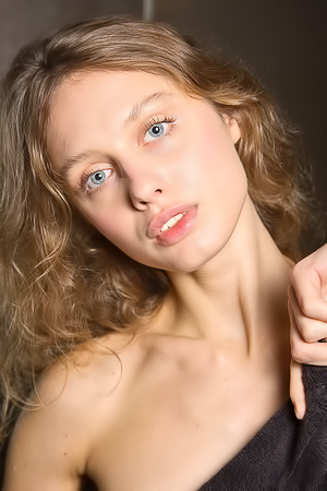 Clarice In Shower Water Cascades Over Her Sexy Ass And Makes Her Shaved Pussy Tingle